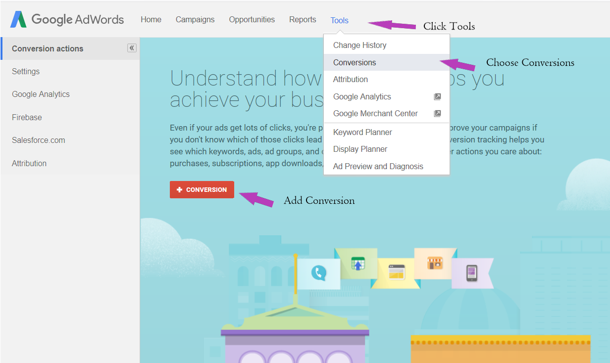Adding Tracking Conversions Google Adwords
