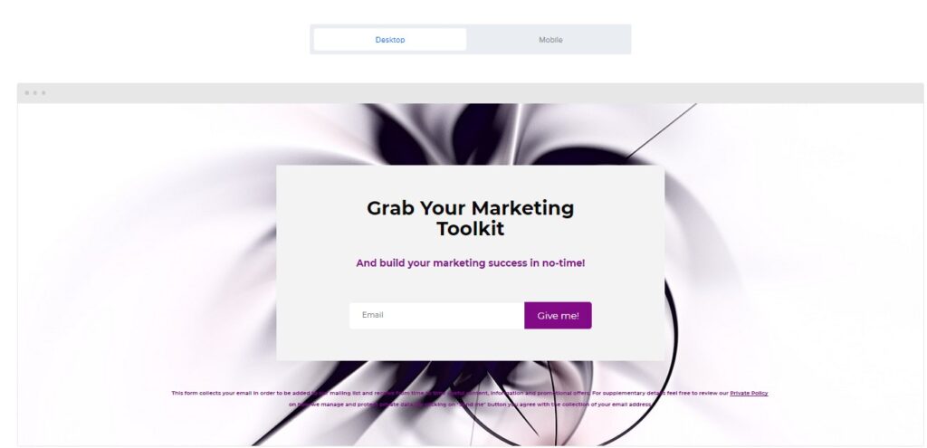 Copy of Landing page in MailerLite free