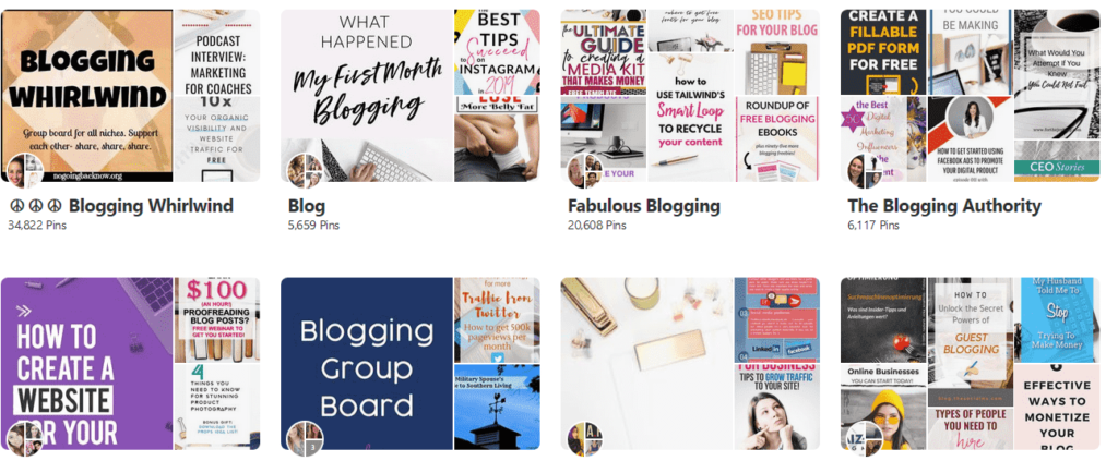 Make money on Pinterest tips - use group boards