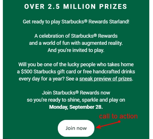 Starbucks email example