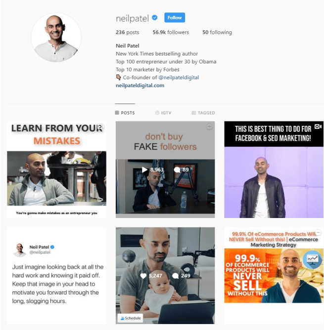 Top Instagram Influencers - marketing Neil